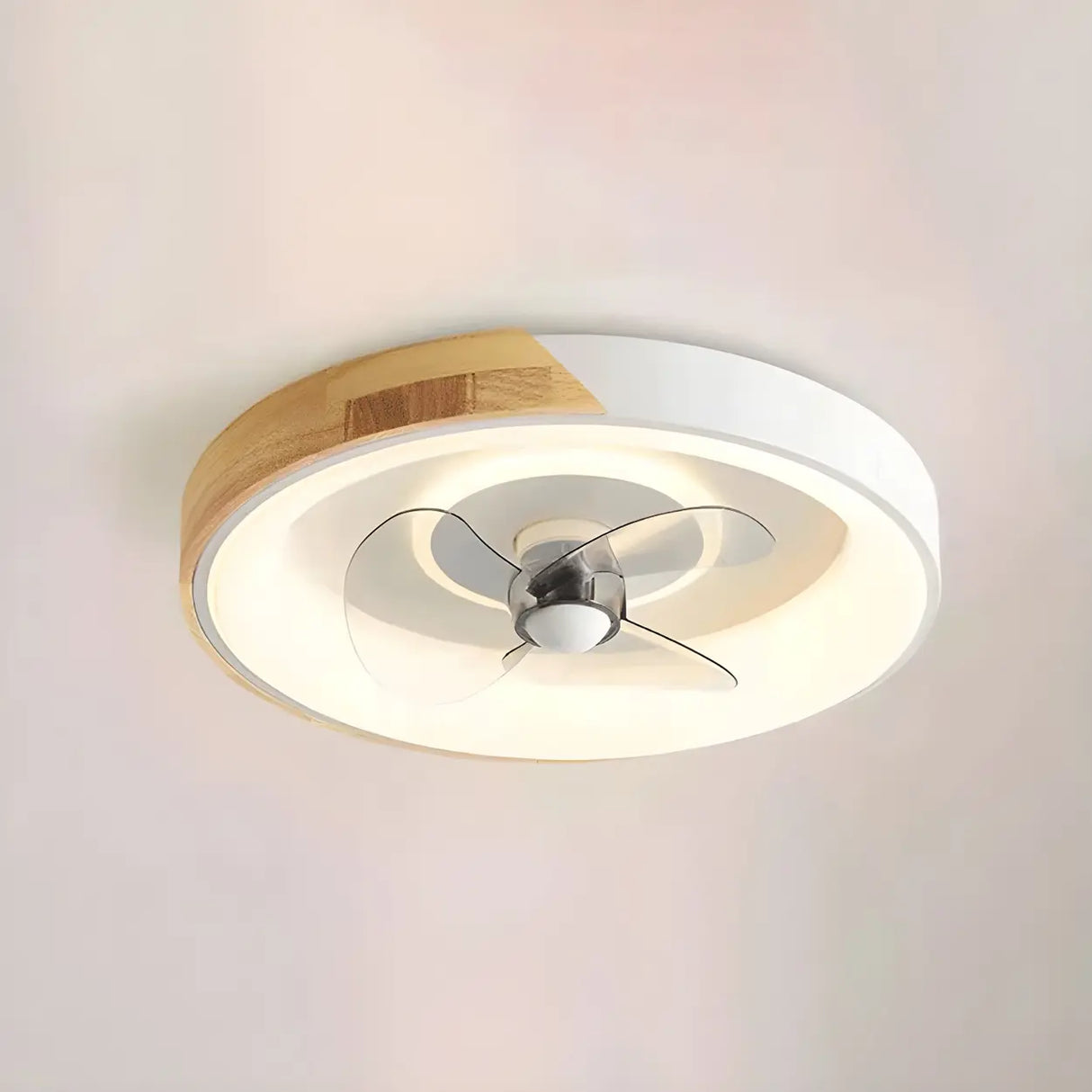 Nordic Square Metal LED Green Ceiling Fan with Light Image - 9