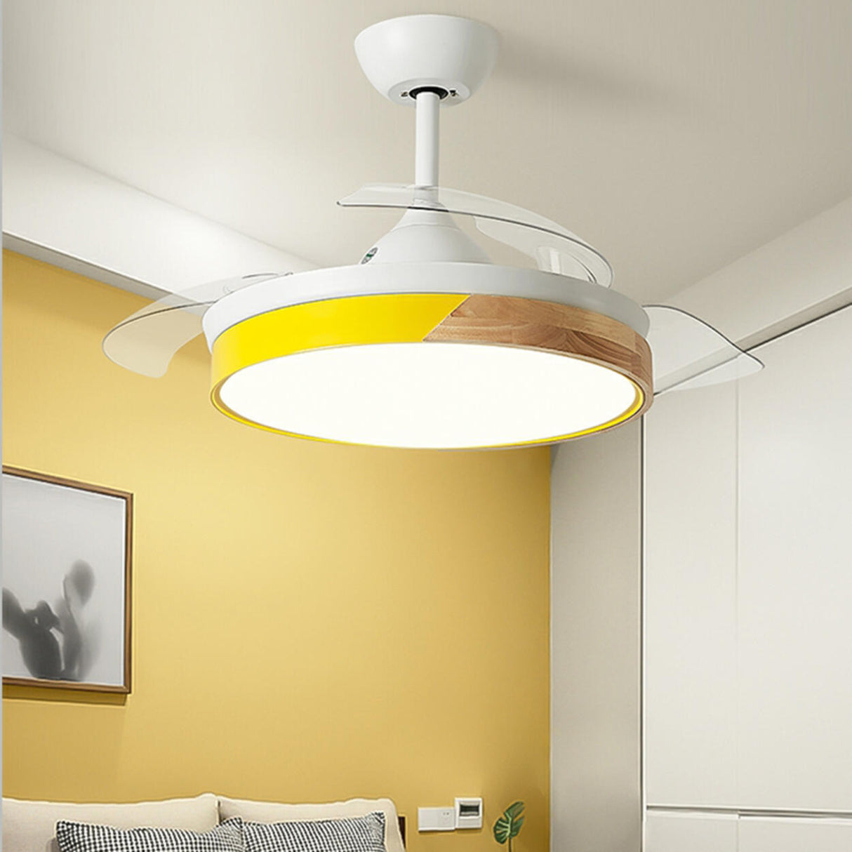 Nordic Style Simple 3 Blade Round Ceiling Fan Light Image - 17