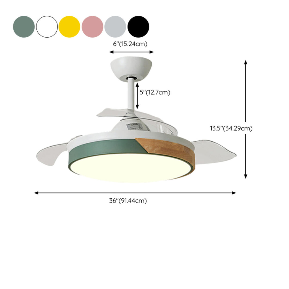 Nordic Style Simple 3 Blade Round Ceiling Fan Light