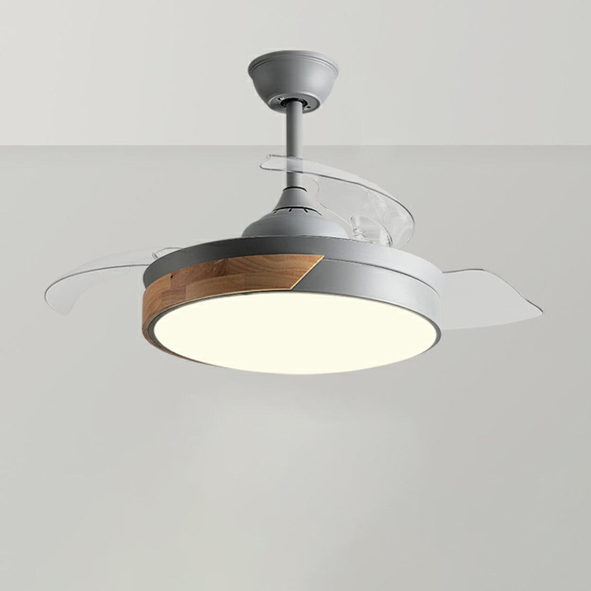Nordic Style Simple 3 Blade Round Ceiling Fan Light Image - 2