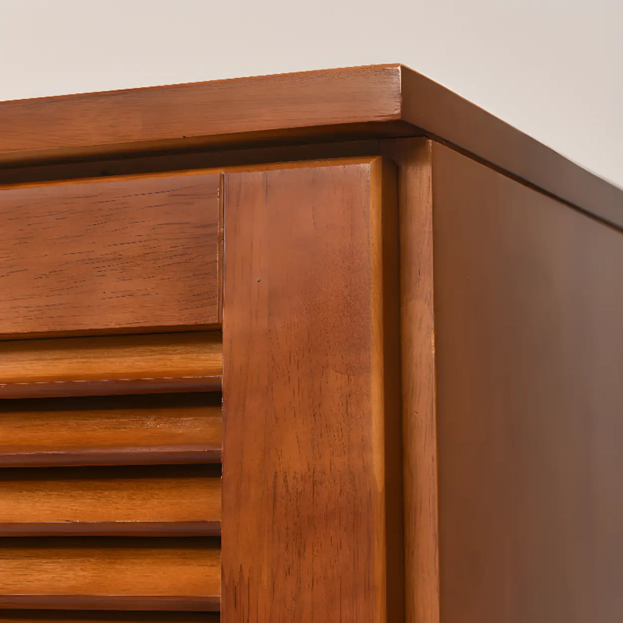 Nordic Tall Wood Shoe Cabinet Entryway Cream Large Image - 11