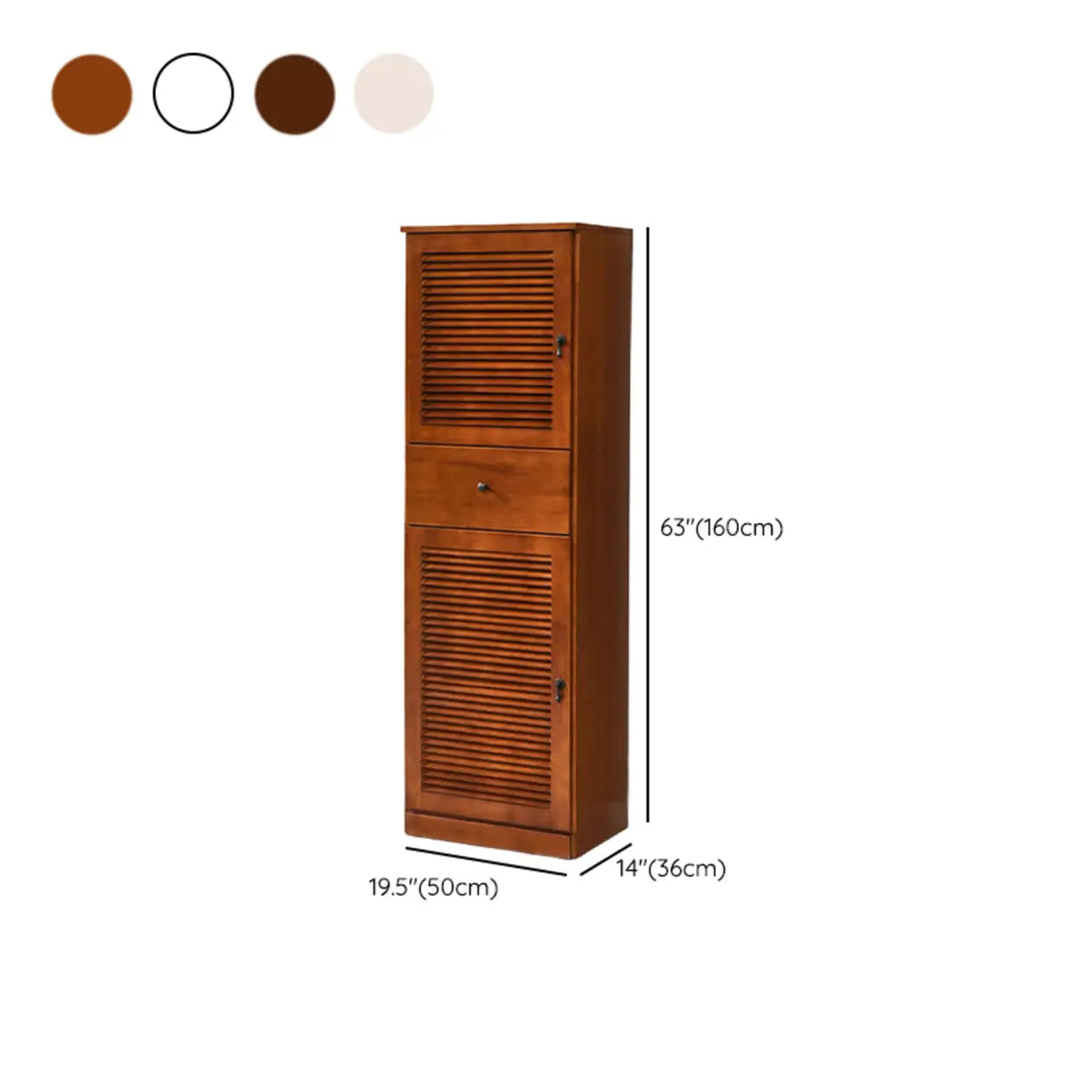 Nordic Tall Wood Shoe Cabinet Entryway Cream Large