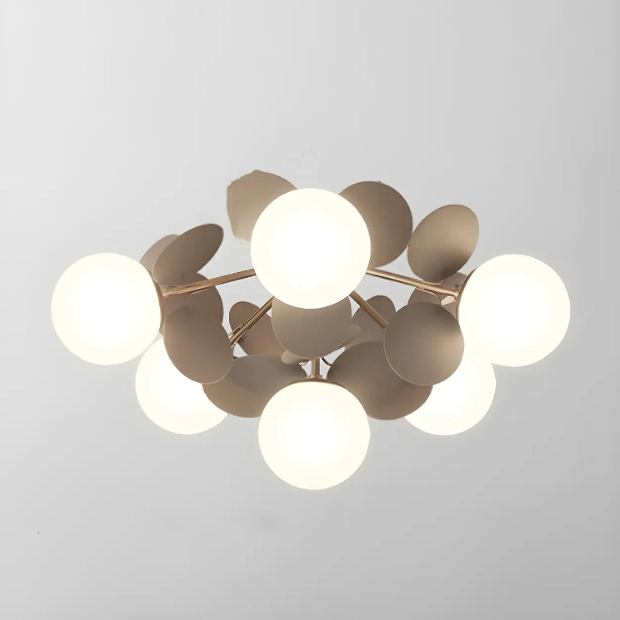 Nordic White Glass Bubble Semi-Flush Mount Ceiling Lamp Image - 13