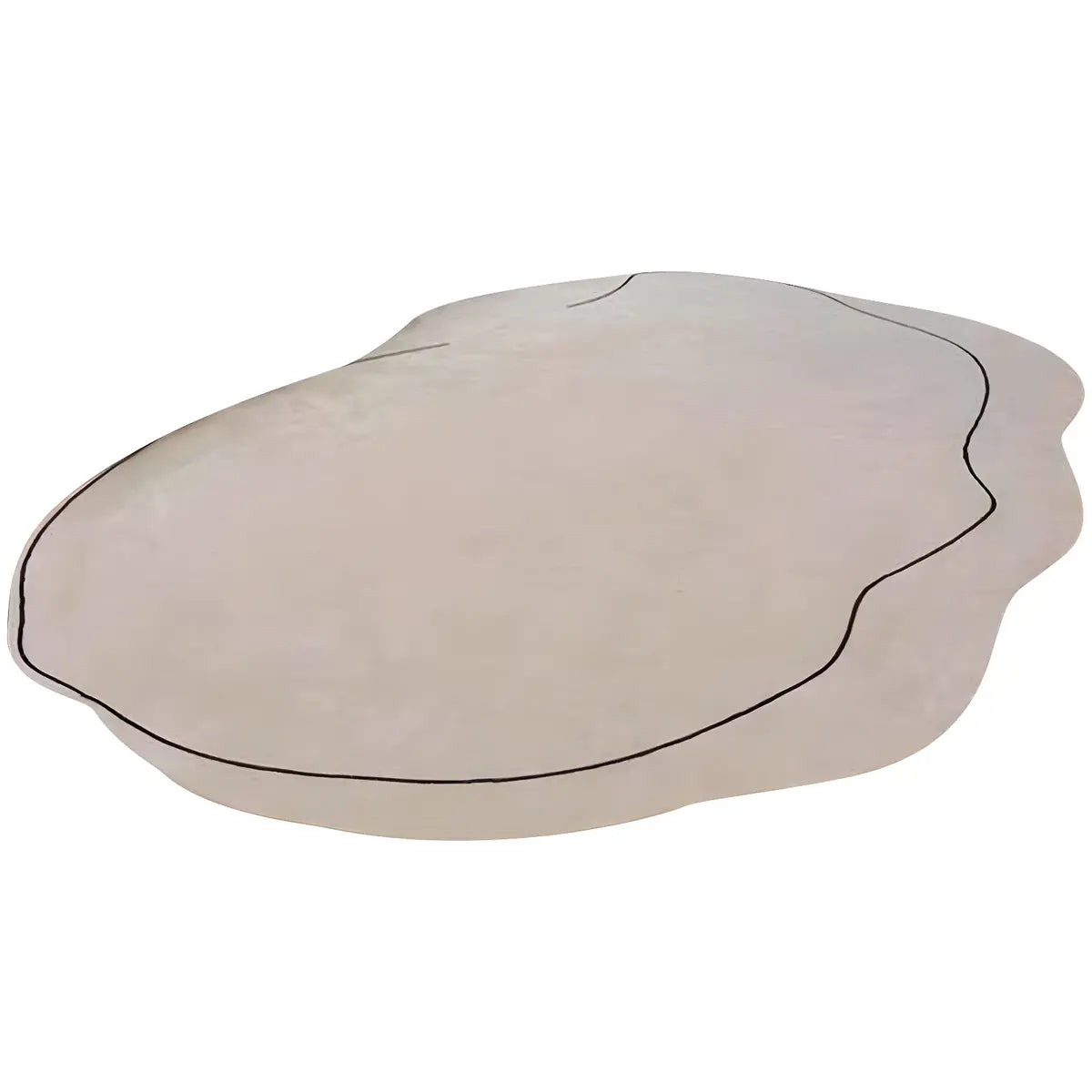 Novelty Abstract Cloud-Shaped Polyester Beige Area Rug Image - 5