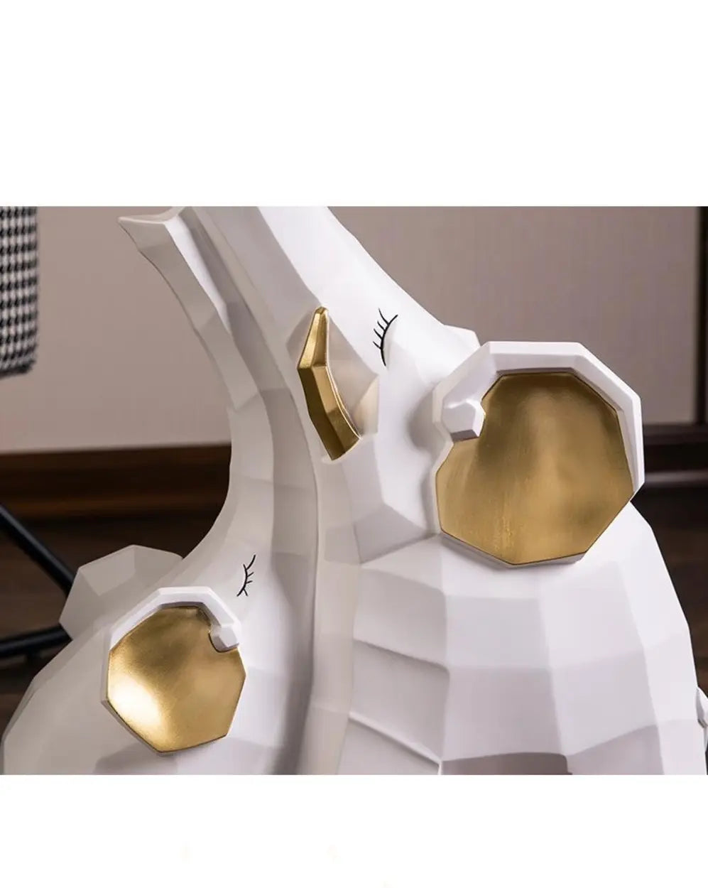 Novelty Elephant Shaped White Resin Tray Top End Table Image - 5