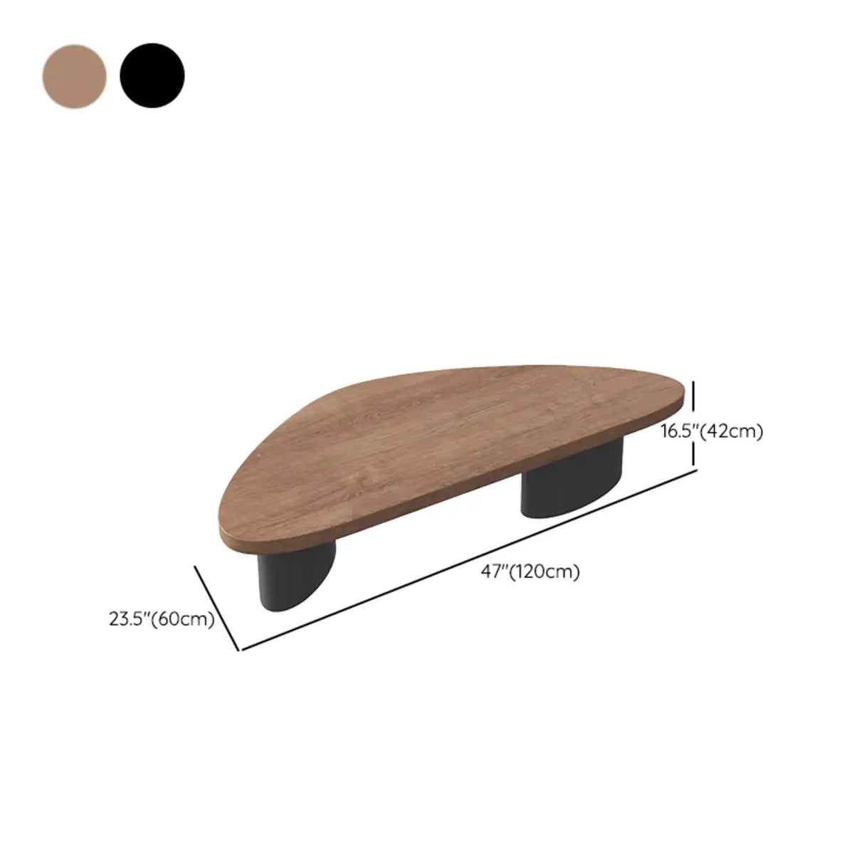 Nut-Brown Pine Wood Triangle Nesting Coffee Tables