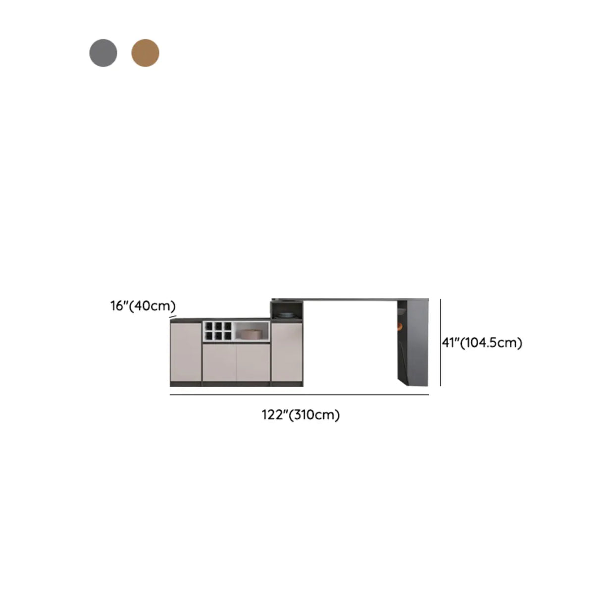 Nut-Brown Rectangular Wood Bar Table with Storage