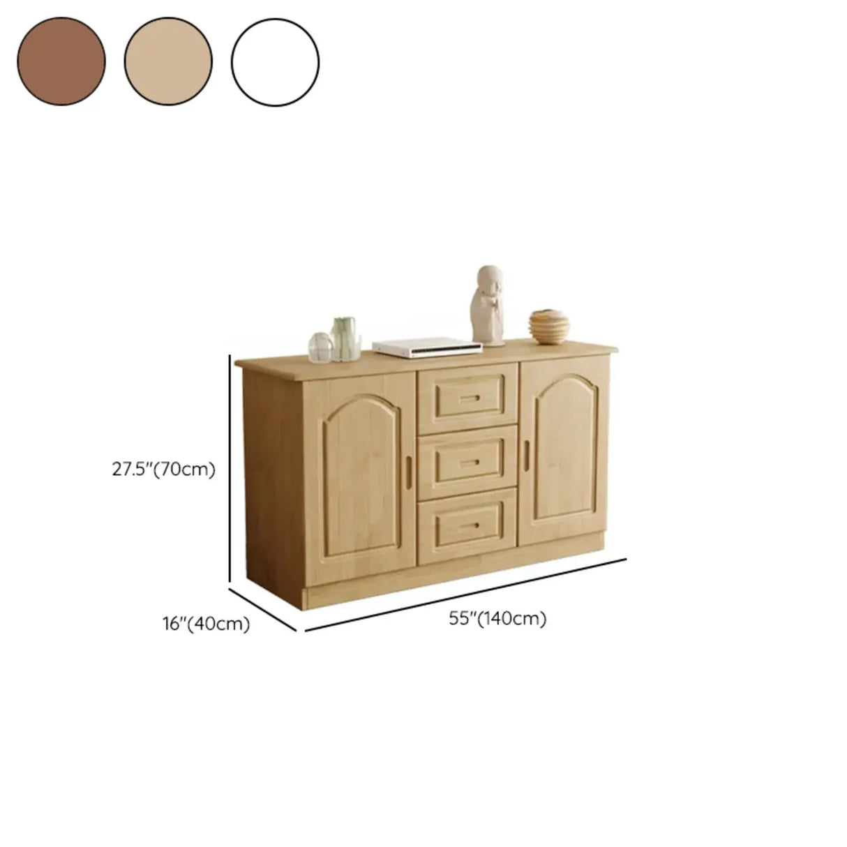 Nut-Brown Wood Drawers Cabinet Rectangle TV Stand