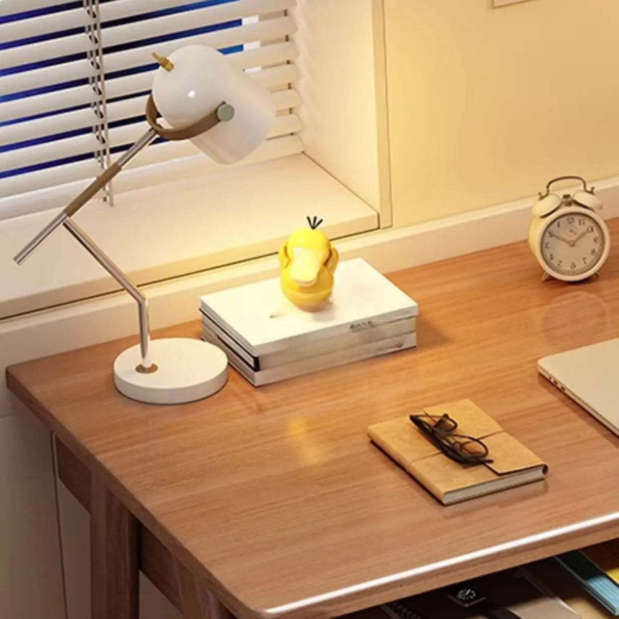 Nut-Brown Wooden Drawers Rectangular Computer Desk Image - 7