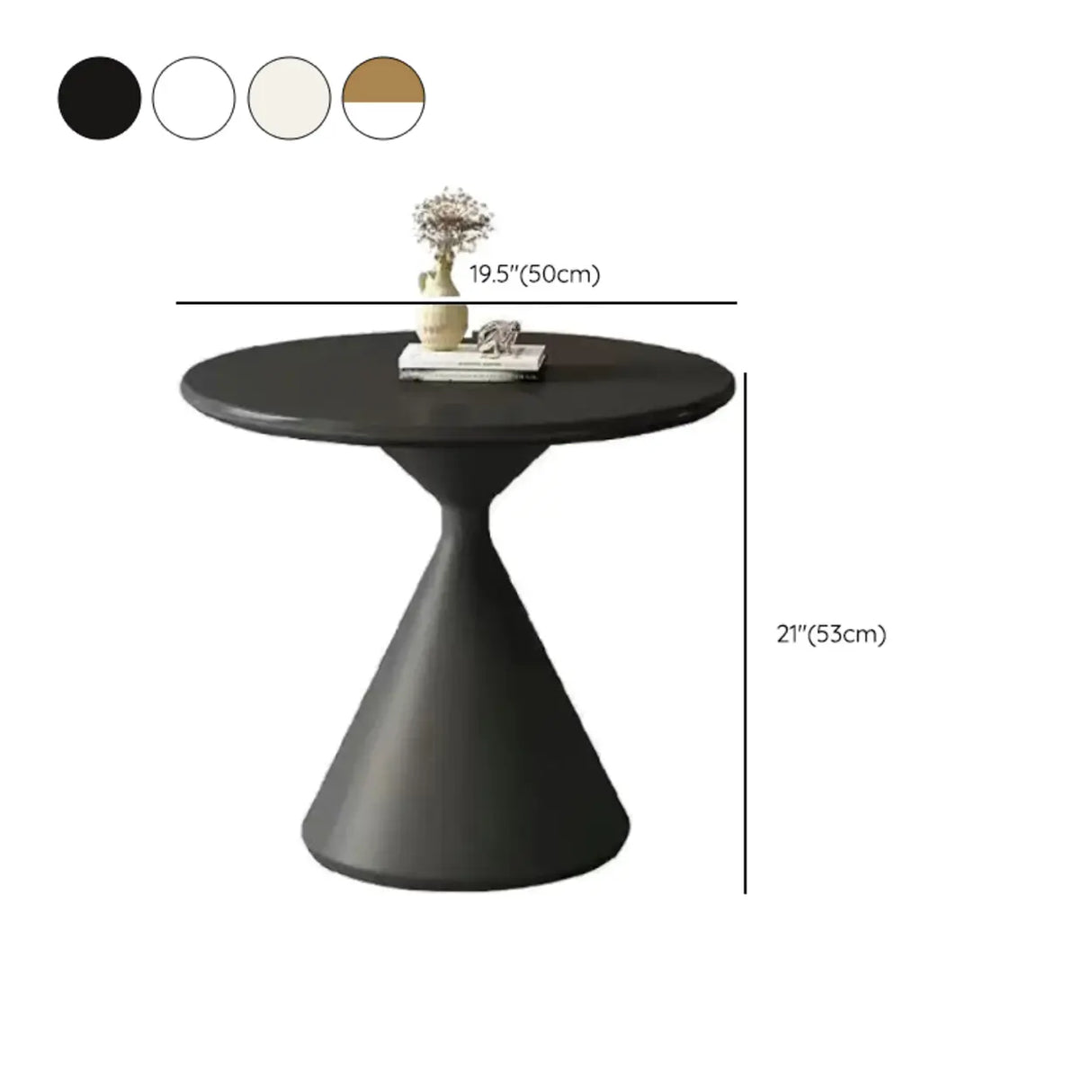 Oak Wood Orbicular Stone Nesting Small Coffee Table