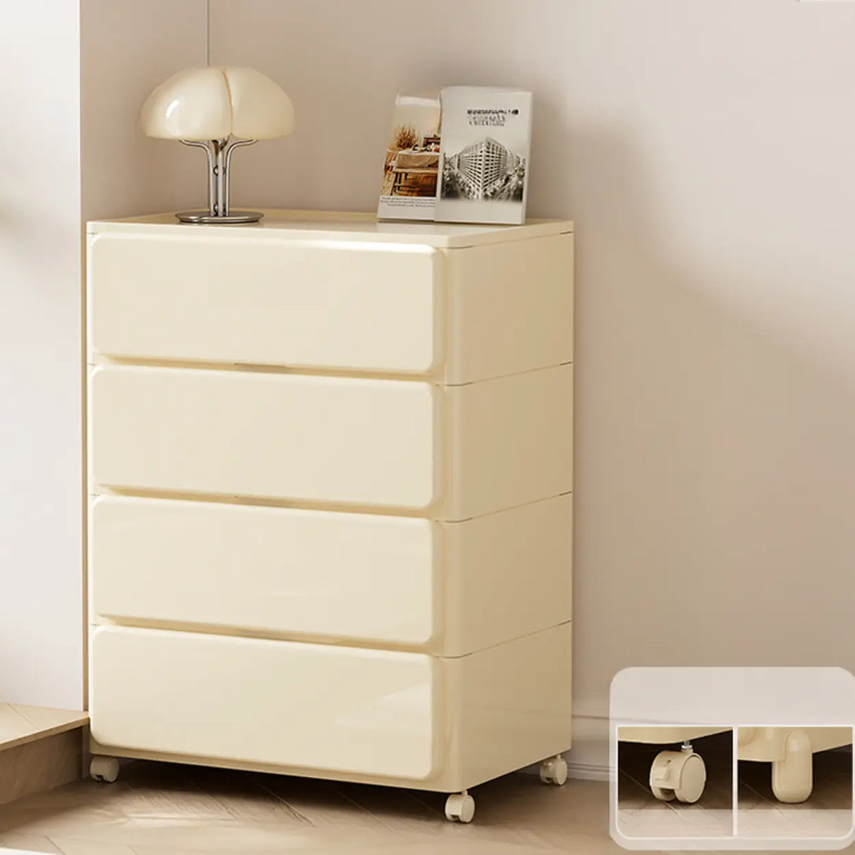 Off-White Acrylic Minimalist Multi-Size Storage Chest Image - 14