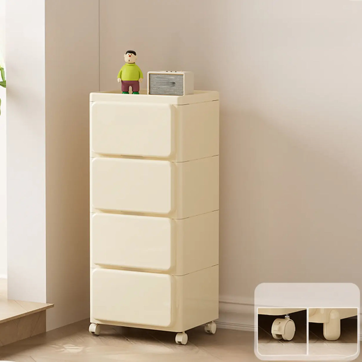 Off-White Acrylic Minimalist Multi-Size Storage Chest Image - 18