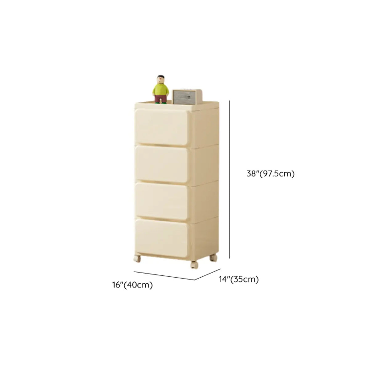 Off-White Acrylic Minimalist Multi-Size Storage Chest Image - 30