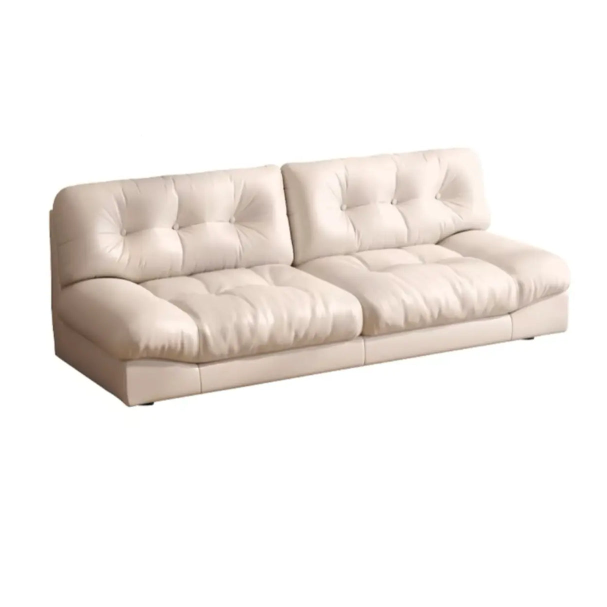 Off-White Anti Cat Scratch Fabric Tufted Back Loveseat Image - 8