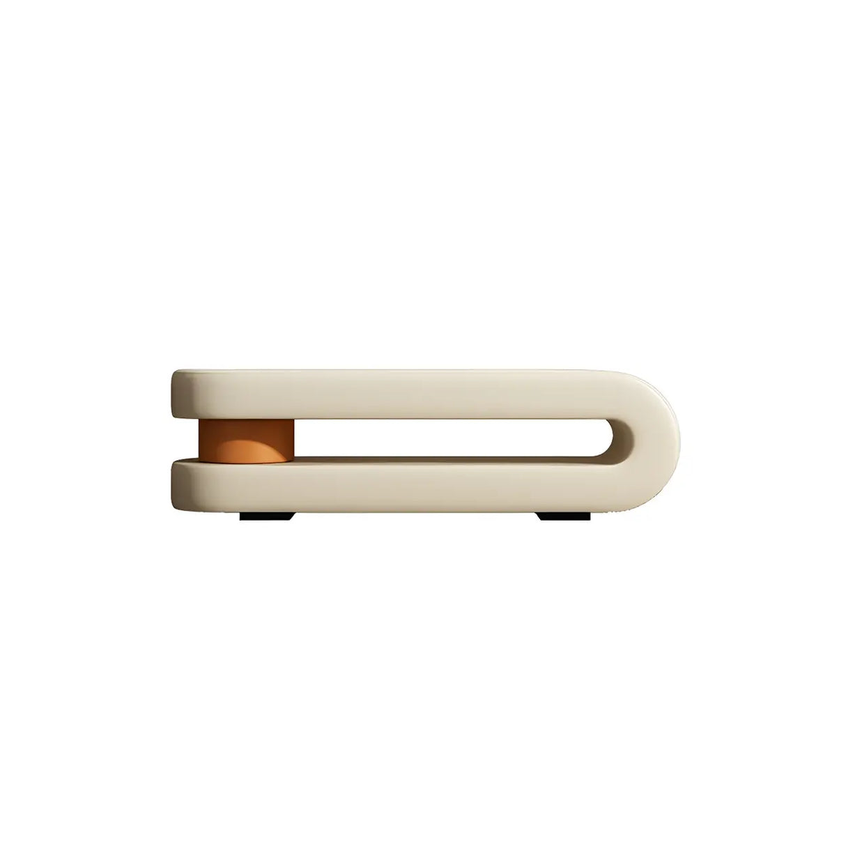 Off-White Faux Leather Upholstered Bedroom Bench Image - 10