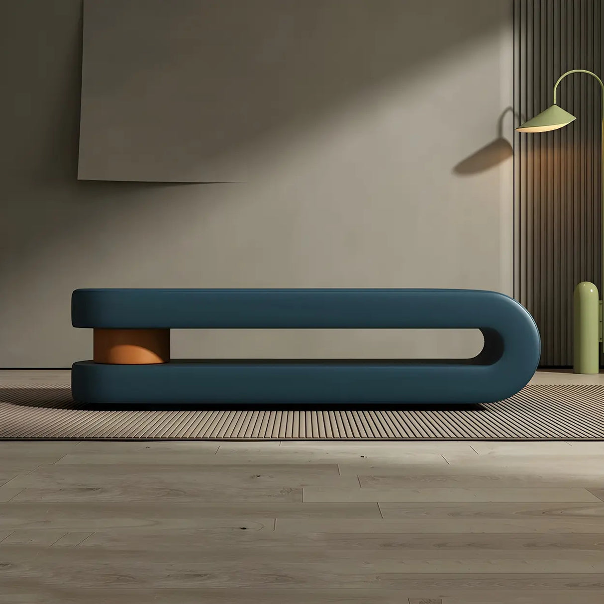 Off-White Faux Leather Upholstered Bedroom Bench Image - 5