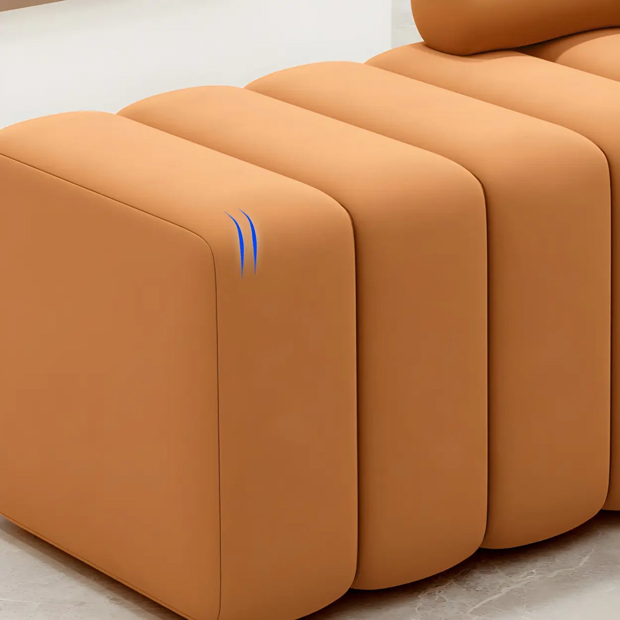 Off-White Pine Wood Frame Upholstered Bedroom Bench Image - 9