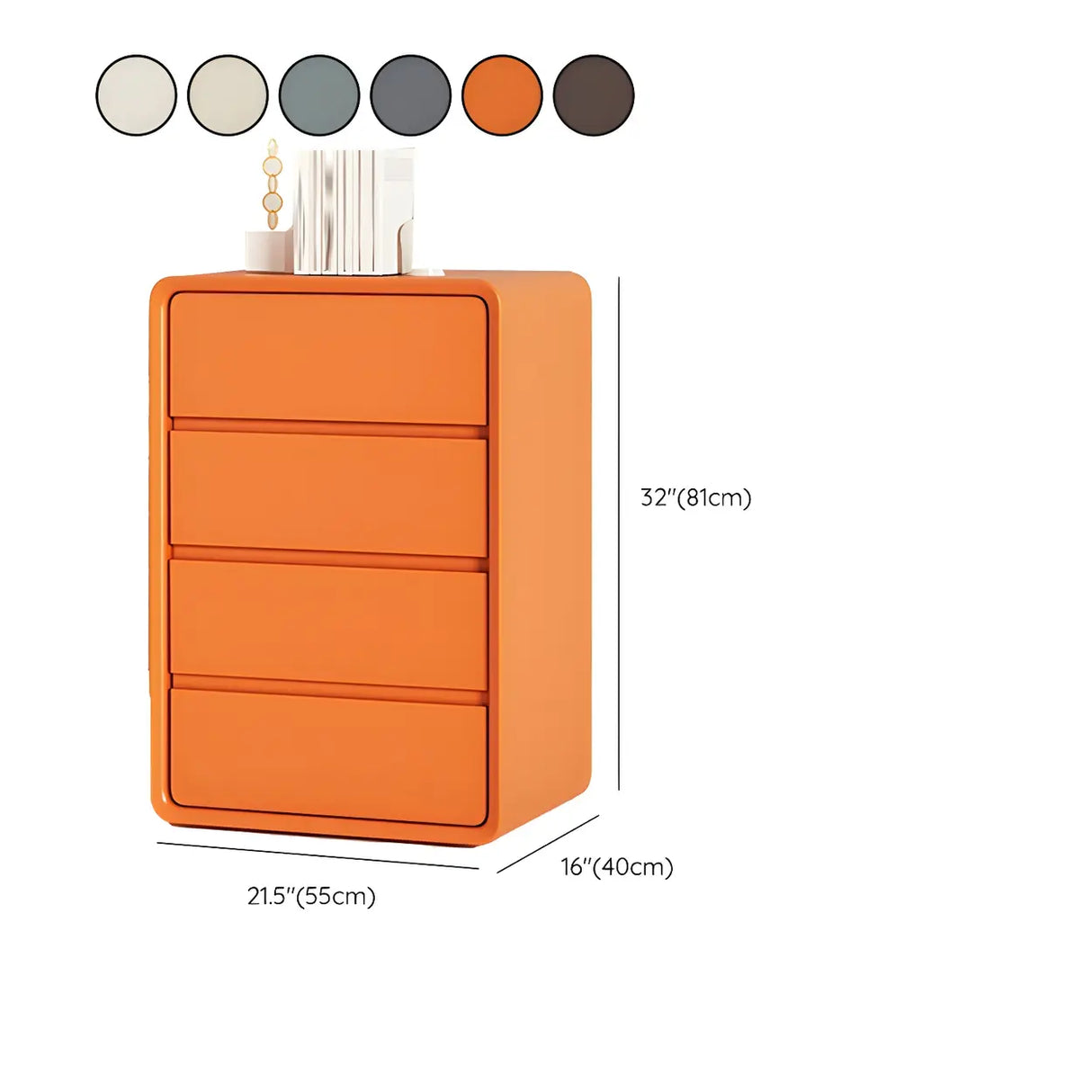 Off-White Scandinavian Wood Vertical Chest with Drawers Image - 28