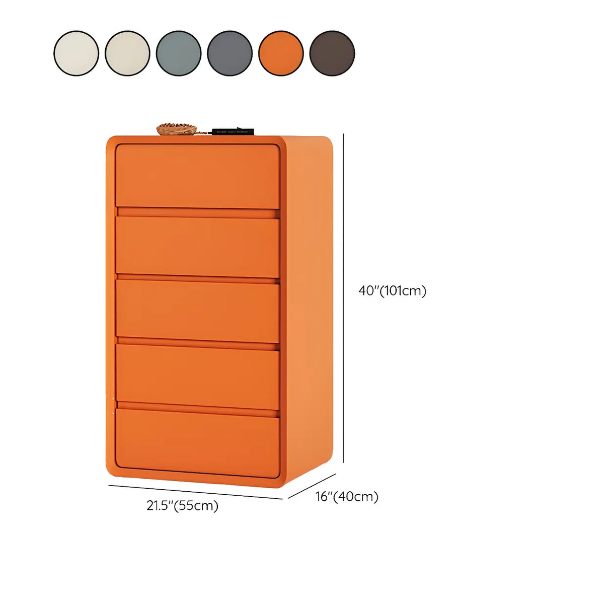 Off-White Scandinavian Wood Vertical Chest with Drawers Image - 29