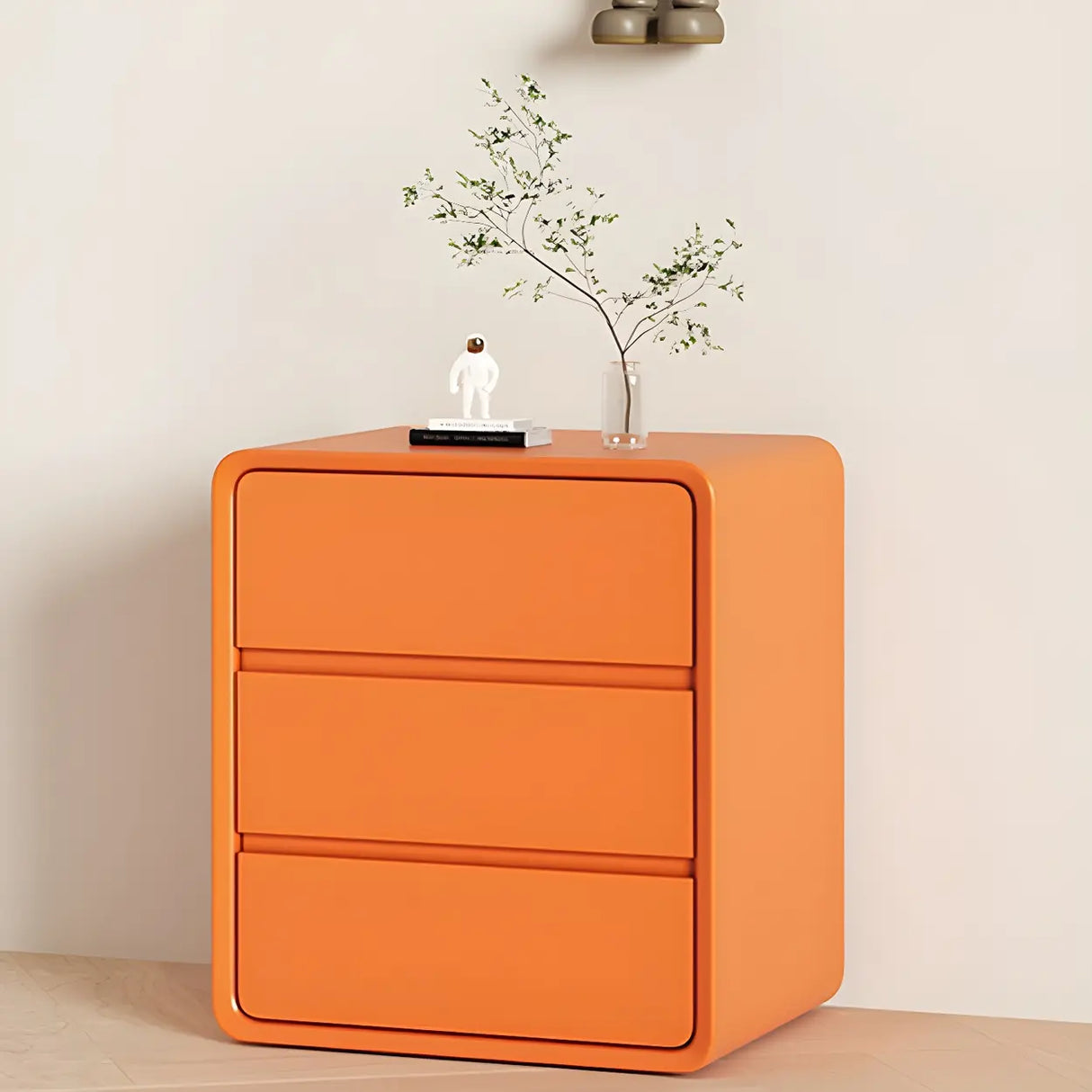 Off-White Scandinavian Wood Vertical Chest with Drawers Image - 21