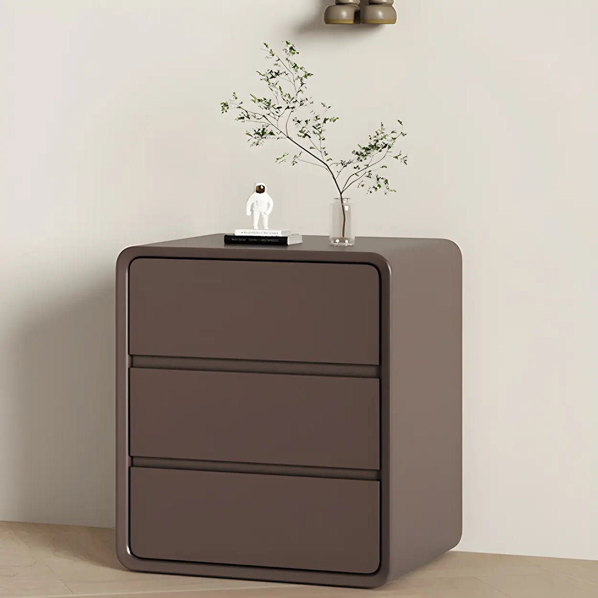 Off-White Scandinavian Wood Vertical Chest with Drawers Image - 24