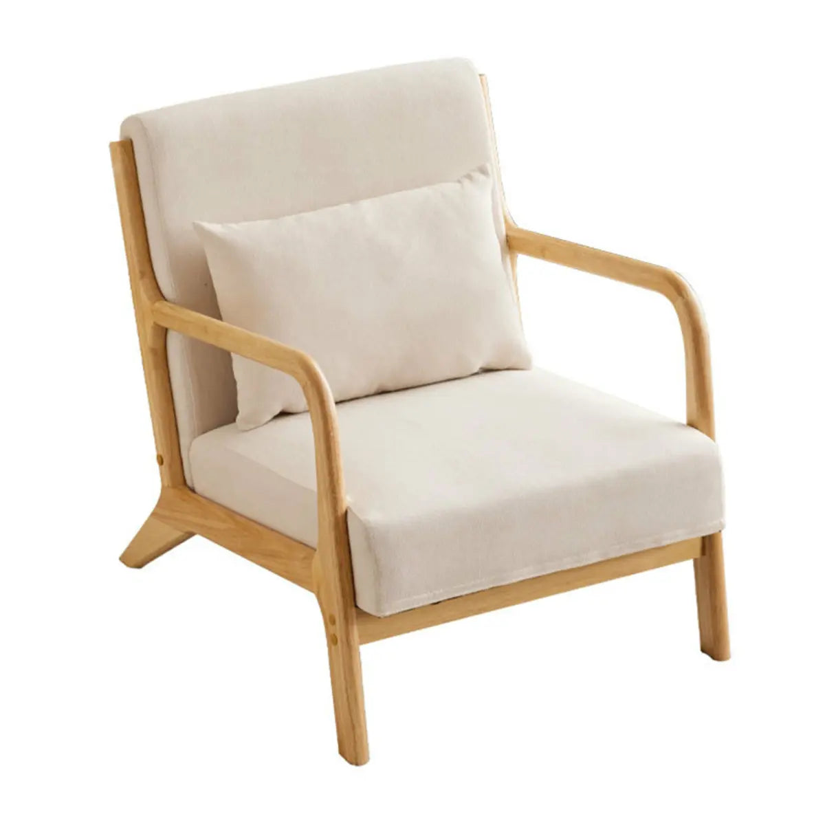 Off-White Scratch Resistant Cotton Linen Lounge Chair Image - 10