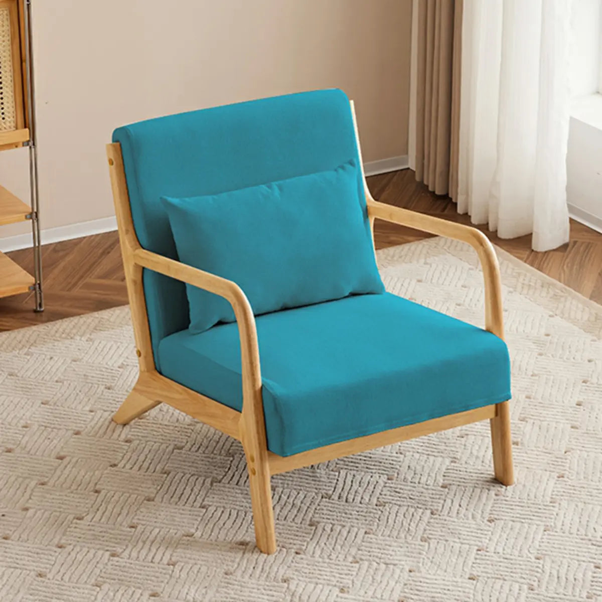 Off-White Scratch Resistant Cotton Linen Lounge Chair Image - 17