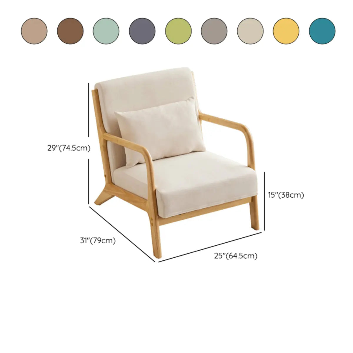 Off-White Scratch Resistant Cotton Linen Lounge Chair