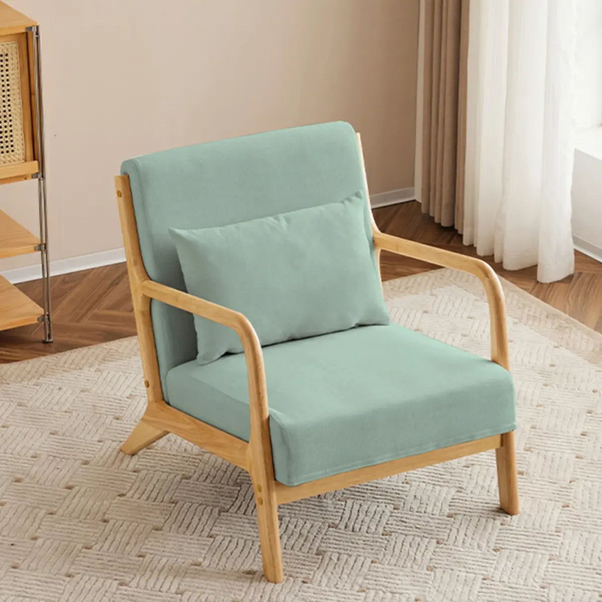 Off-White Scratch Resistant Cotton Linen Lounge Chair Image - 5