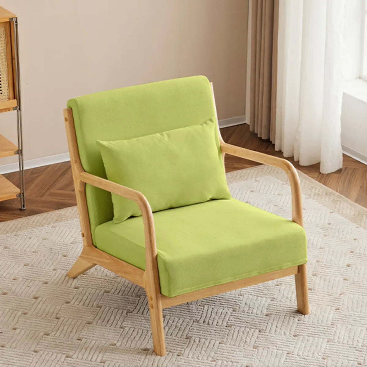 Off-White Scratch Resistant Cotton Linen Lounge Chair Image - 9