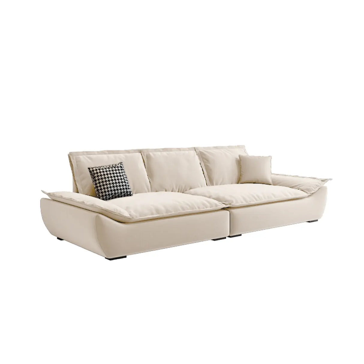 Off-White Scratch Resistant Flannel Pillow Top Arm Sofa Image - 10