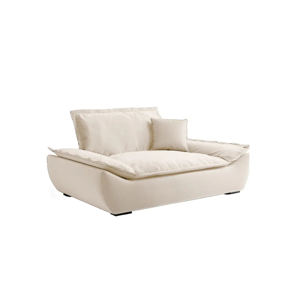 Off-White Scratch Resistant Flannel Pillow Top Arm Sofa Image - 2