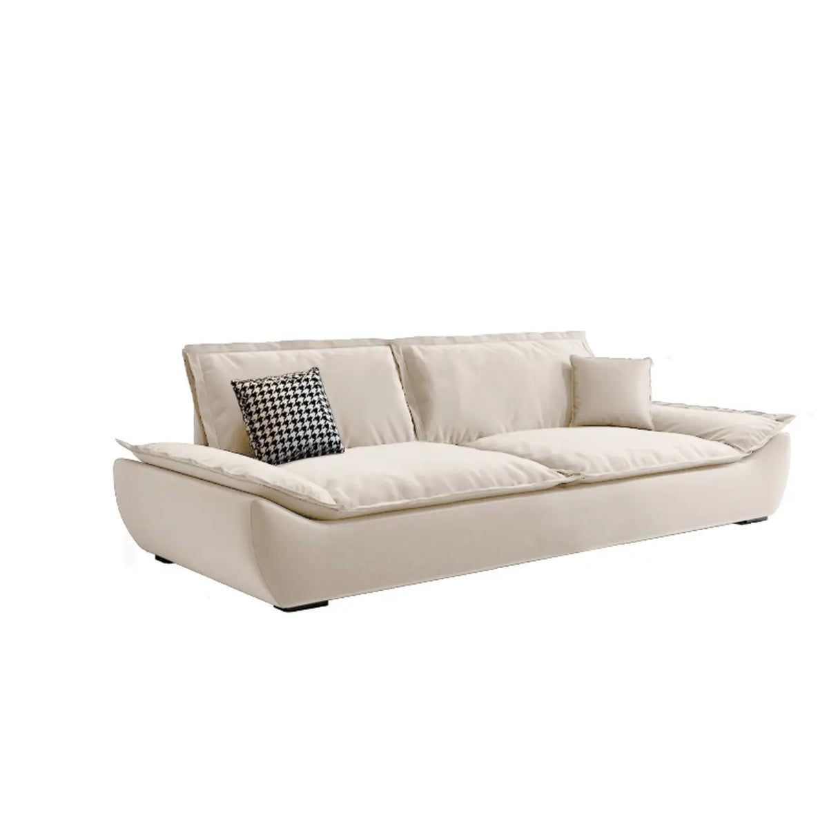 Off-White Scratch Resistant Flannel Pillow Top Arm Sofa Image - 3