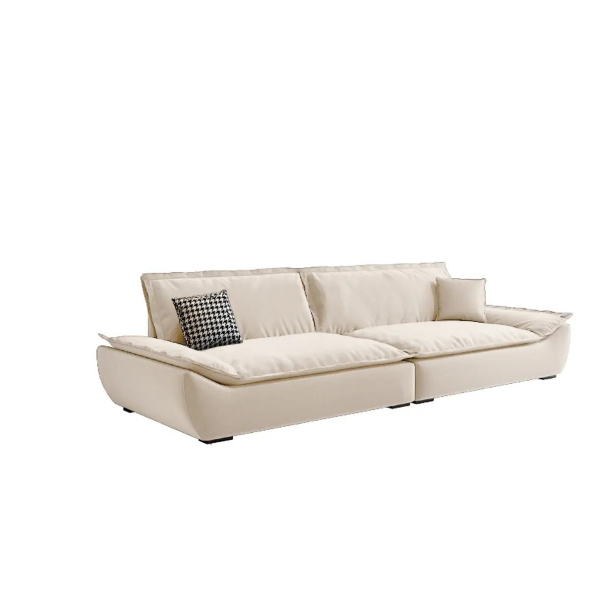 Off-White Scratch Resistant Flannel Pillow Top Arm Sofa Image - 7