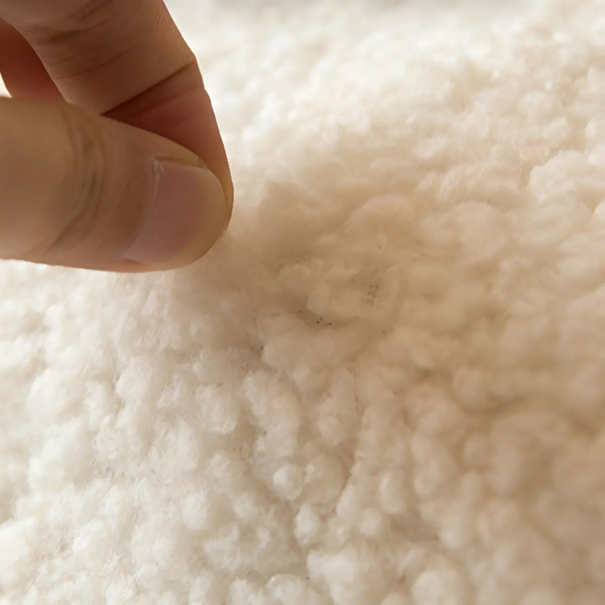 Off-White Scratch Resistant Sherpa Sloped Arms Chair Image - 12