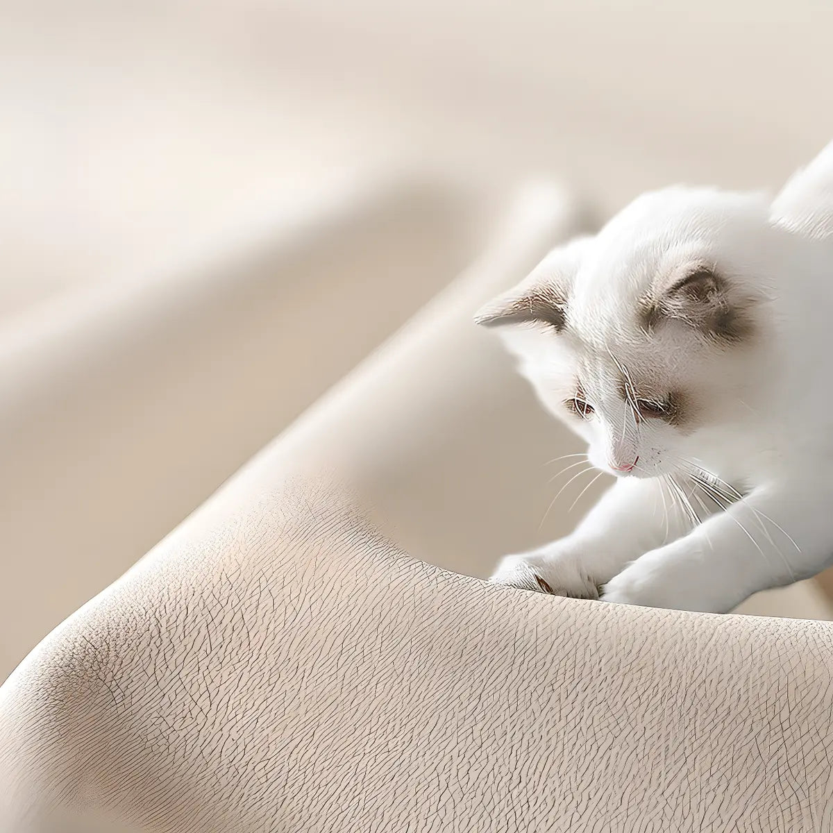 Off-White Scratch Resistant Sherpa Sloped Arms Chair Image - 14