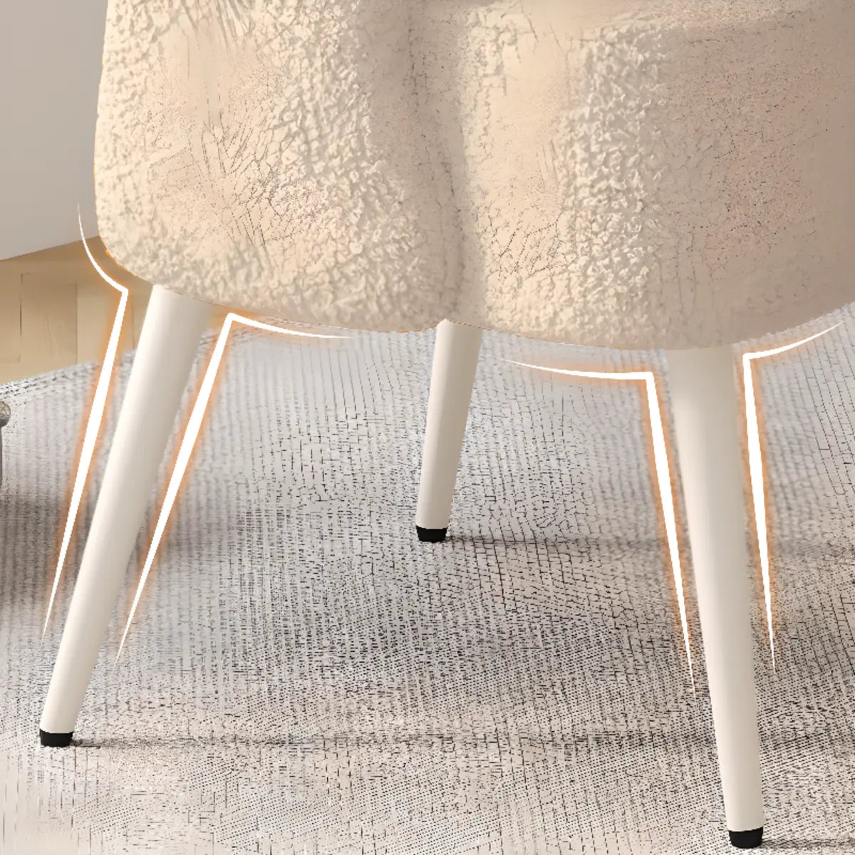 Off-White Scratch Resistant Sherpa Sloped Arms Chair Image - 18