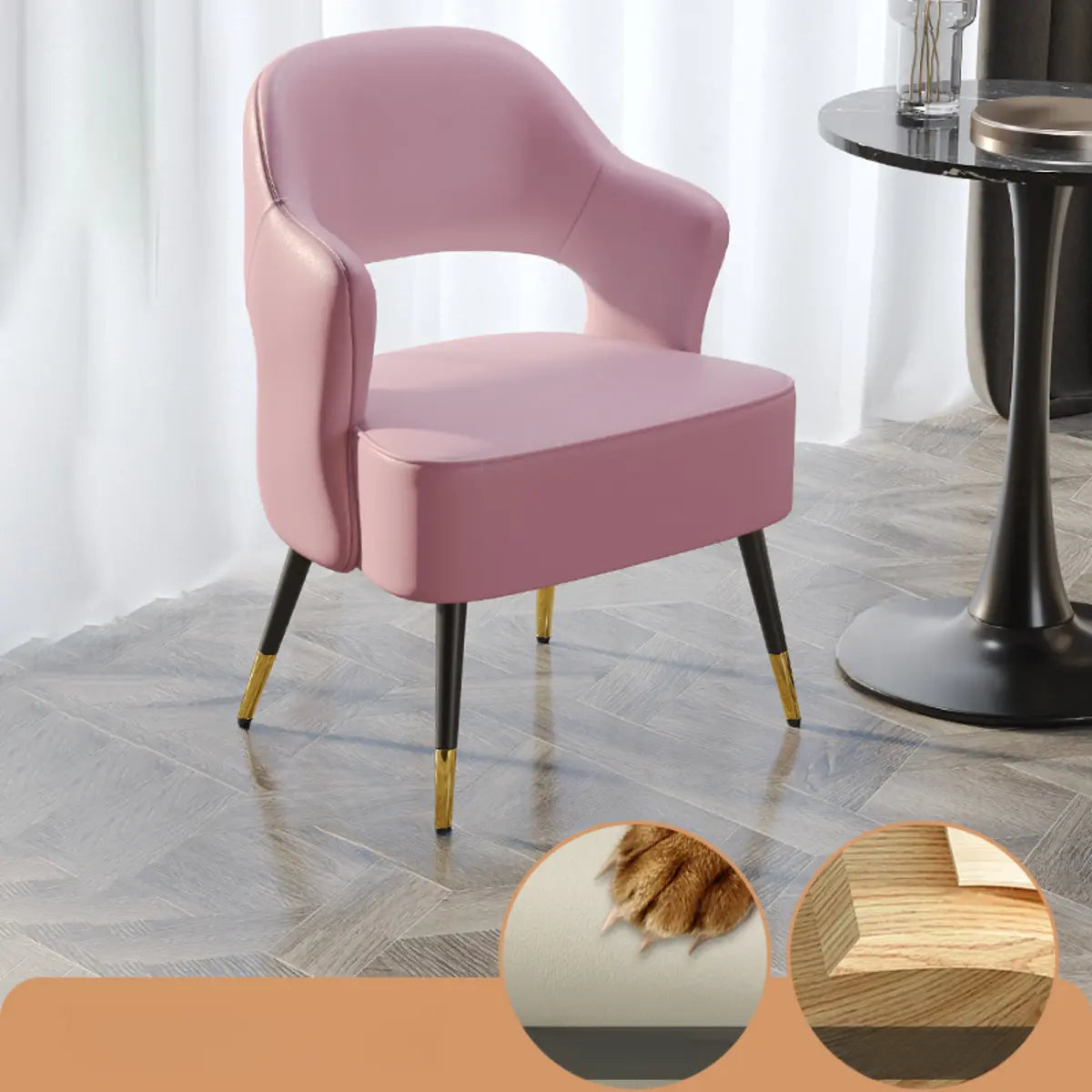 Off-White Scratch Resistant Sherpa Sloped Arms Chair Image - 7