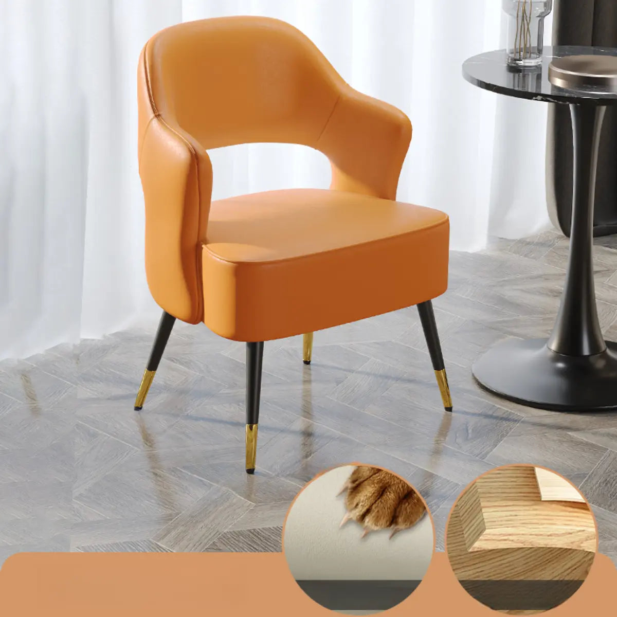 Off-White Scratch Resistant Sherpa Sloped Arms Chair Image - 9