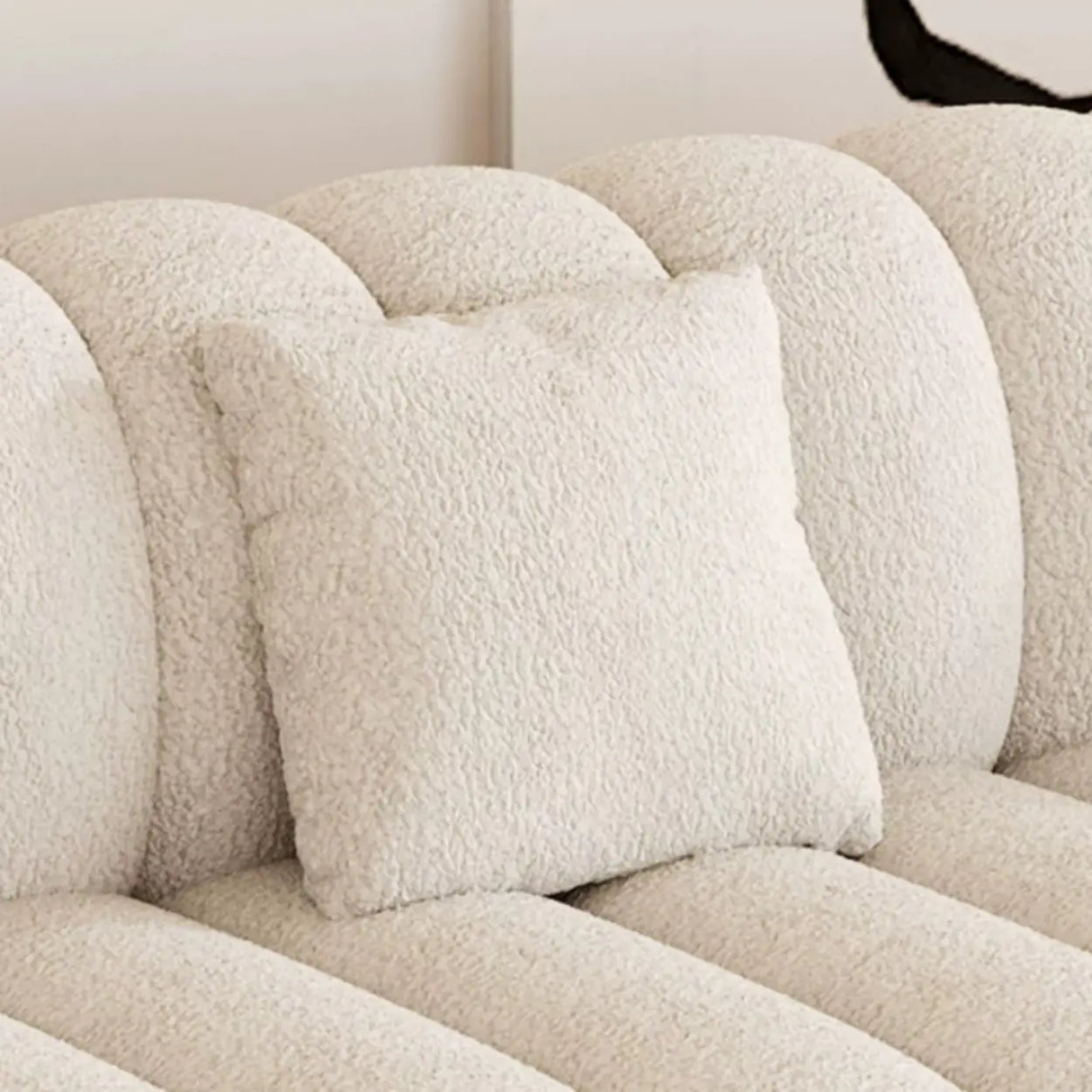 Off-White Sewn Pillow Back Concealed Support Sofa Image - 15