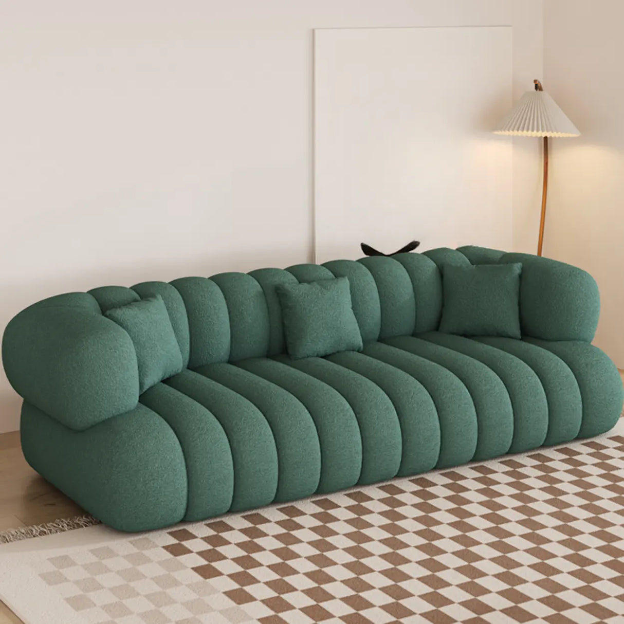 Off-White Sewn Pillow Back Concealed Support Sofa Image - 5