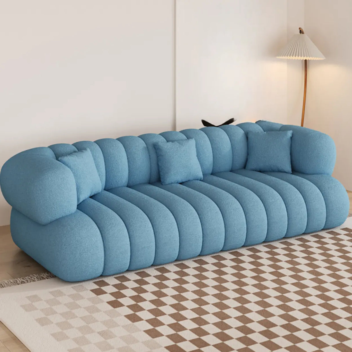 Off-White Sewn Pillow Back Concealed Support Sofa Image - 9