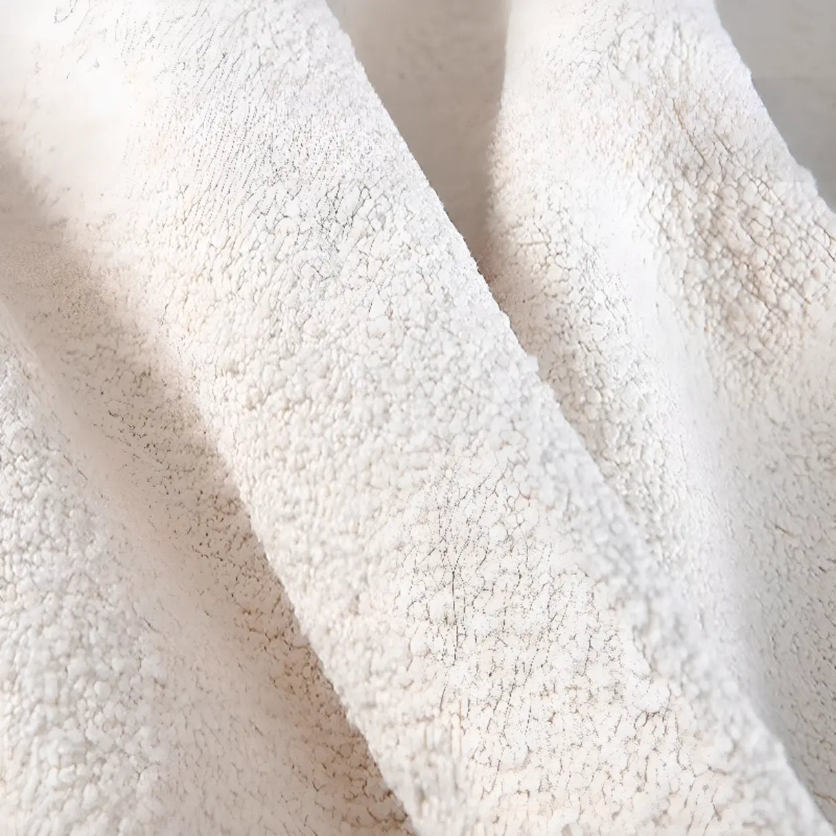 Off-White Sherpa Fabric Square Arm Foam Fill Seat Sofa Image - 8