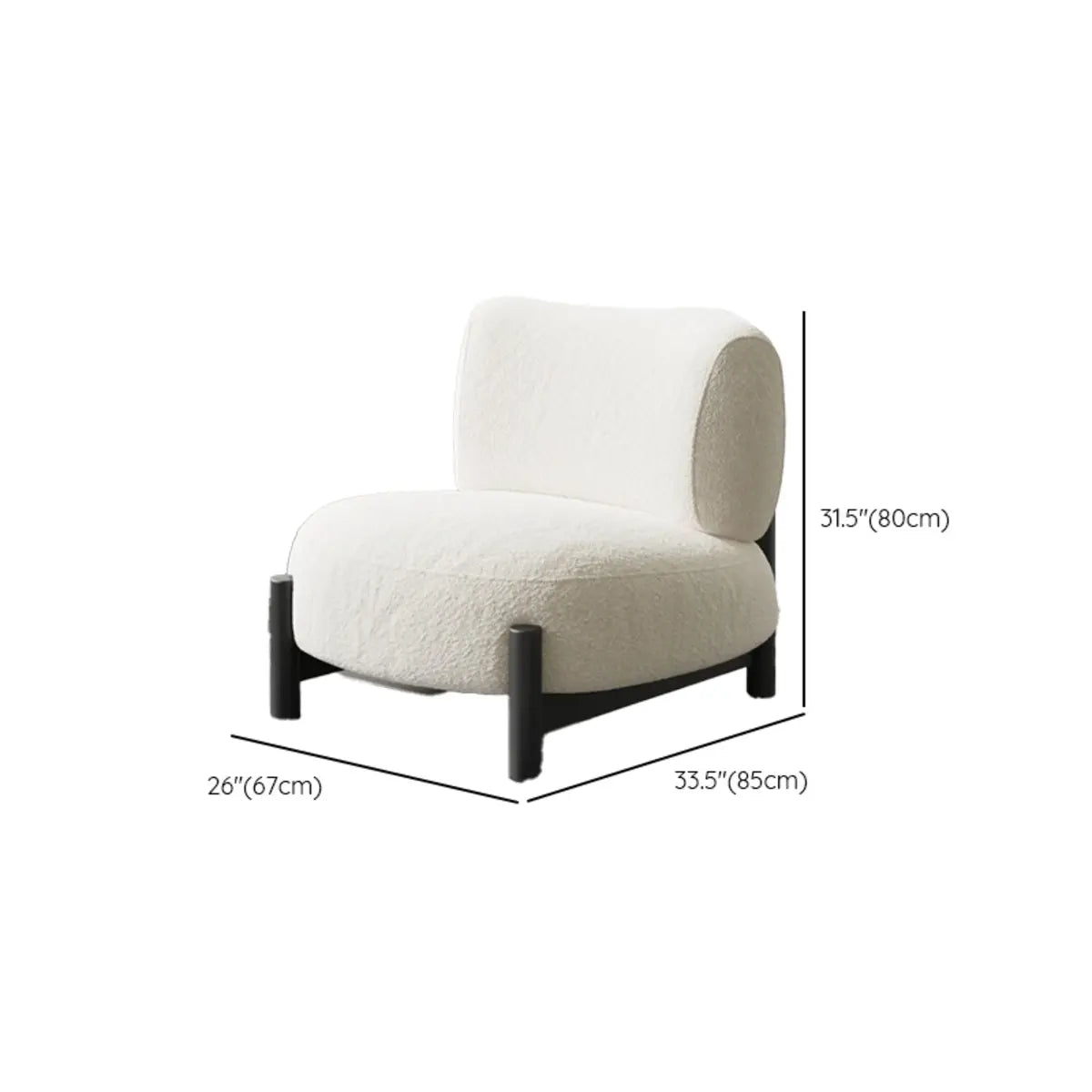 Off-White Sherpa Pillow Back Ash Wood Accent Chair Image - 13