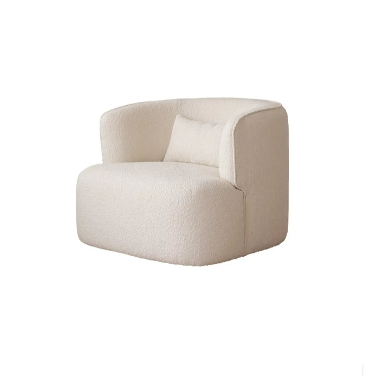 Off-White Sherpa Round Arms Curved Back Arm Chair Image - 10