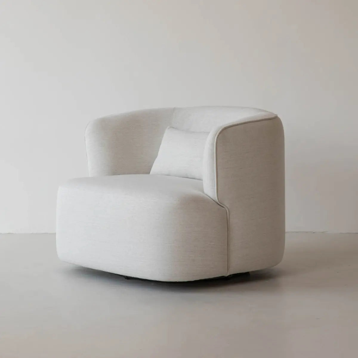 Off-White Sherpa Round Arms Curved Back Arm Chair Image - 3