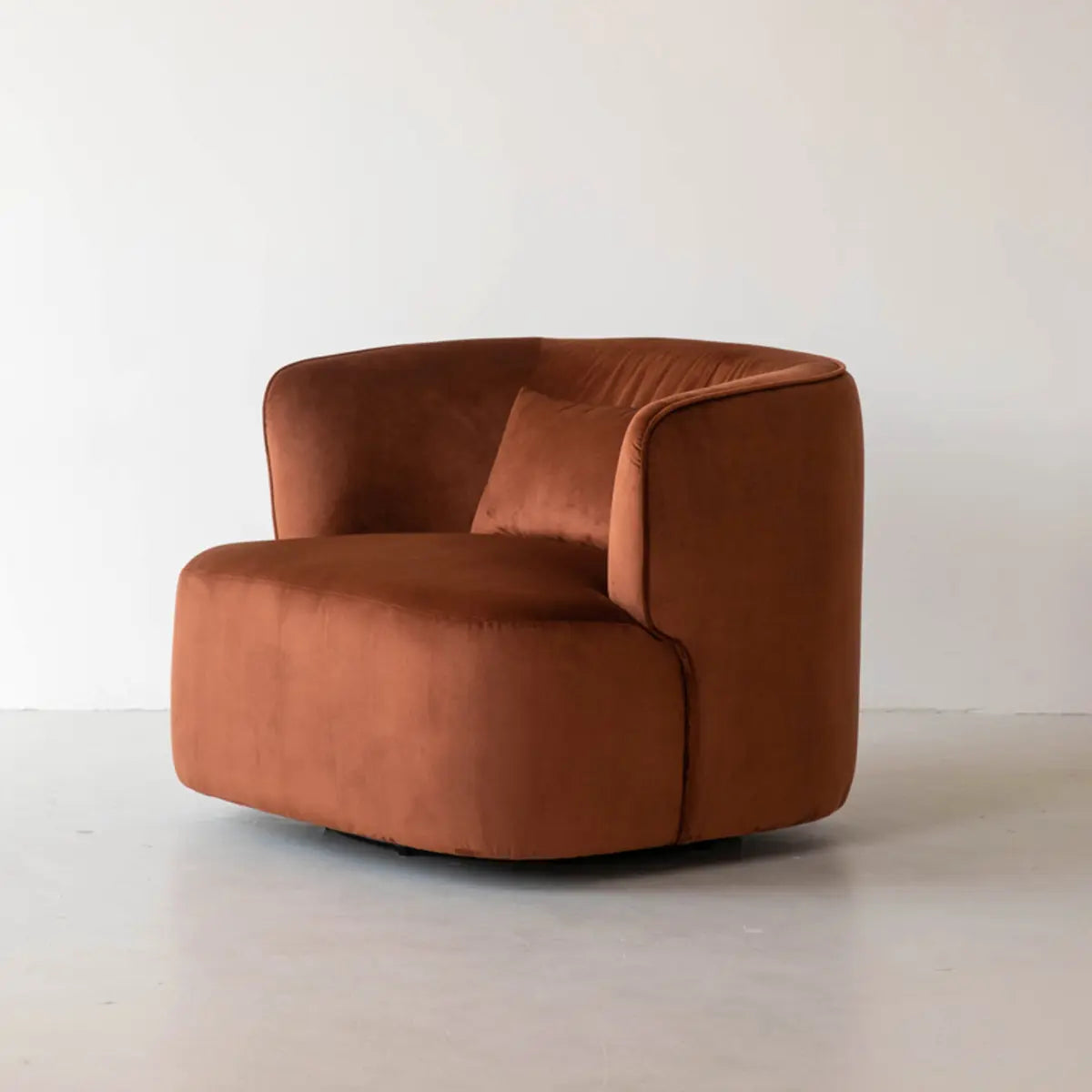 Off-White Sherpa Round Arms Curved Back Arm Chair Image - 7