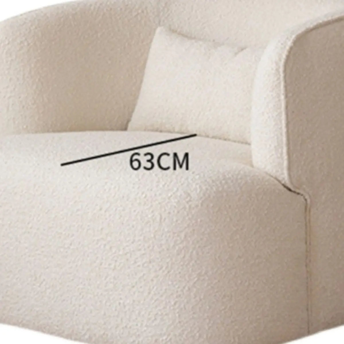 Off-White Sherpa Round Arms Curved Back Arm Chair Image - 8