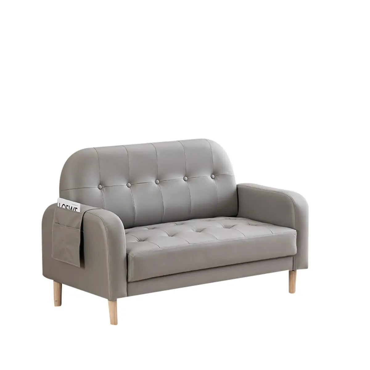 Off-White Square Arm Loose Back Tufted Arm Chair Image - 5