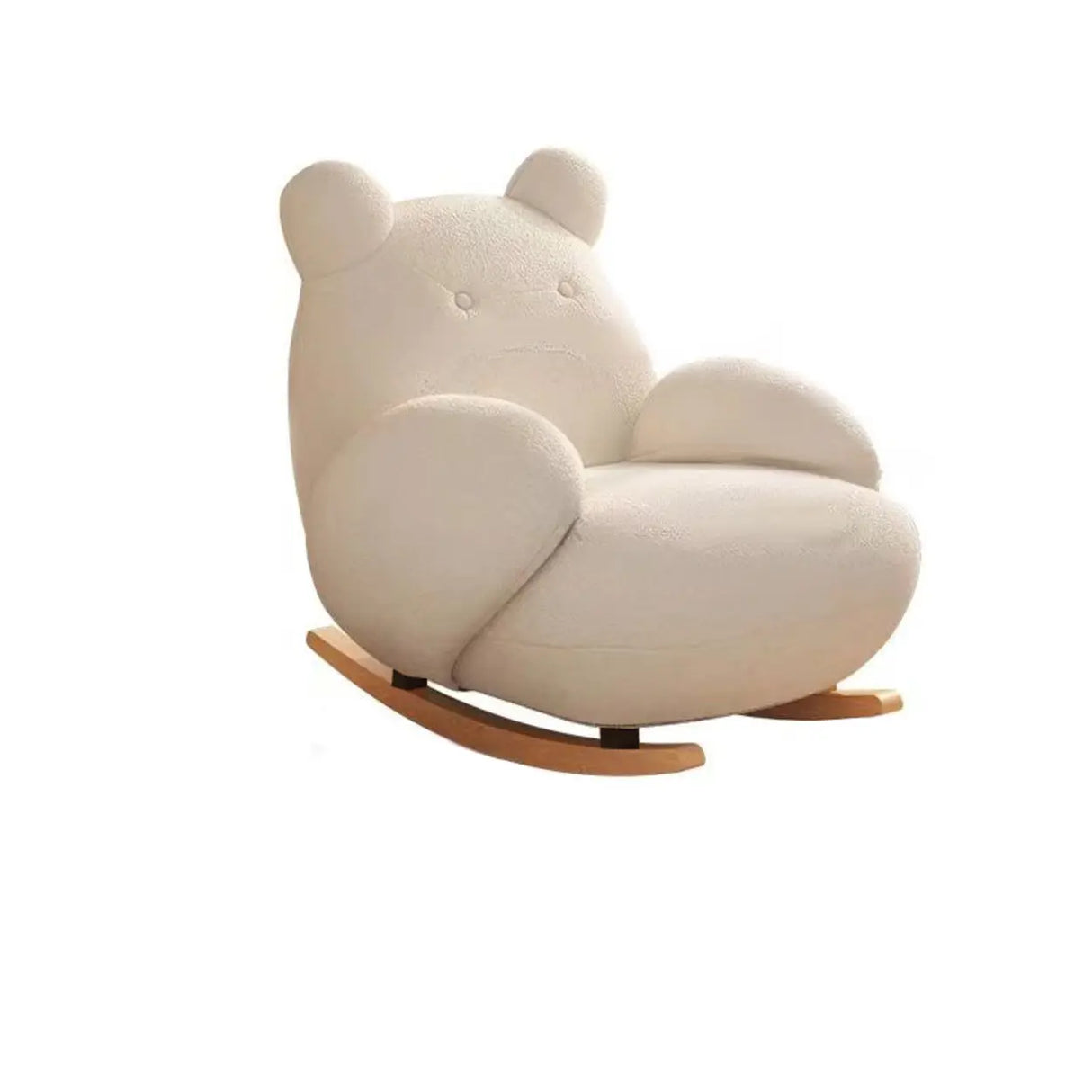 Off-White Stain Resistant Animal Shape Rocking Chair Image - 3